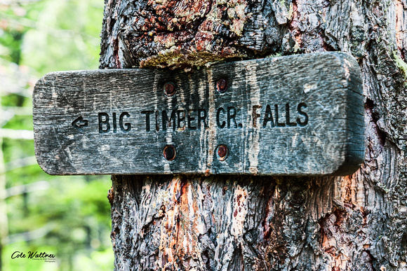 Big Timber Ck. Falls sign