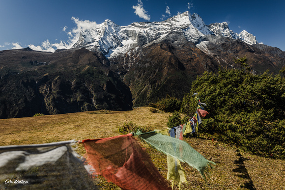 Kungde Peak with Prayer Flags
